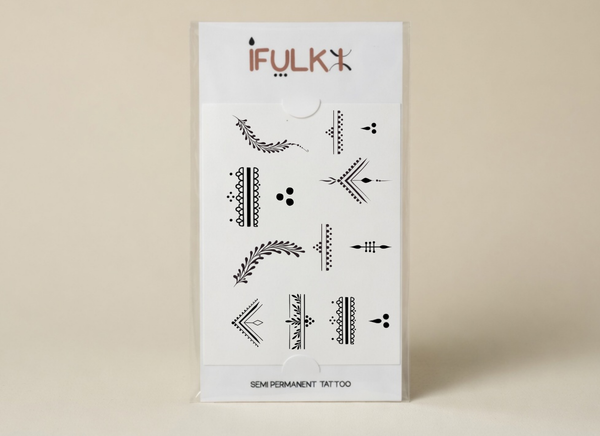 temporary finger tattoo - semi-permanent henna tattoo - leaves