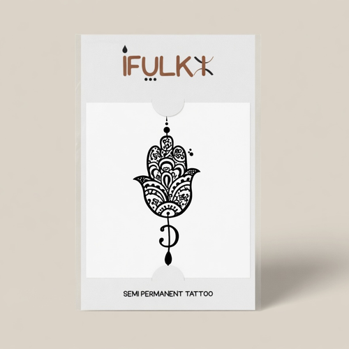 temporary wrist tattoo - semi-permanent henna tattoo - fatima